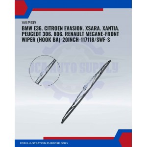 Front Wiper (Hook BA)-Citroen Evasion. XSara. XAntia. Peugeot 306. 806. Renault Megane-20 Inch-117118SWF-S