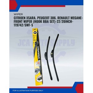 Front Wiper (Hook BBA Set)-Citroen XSara. Peugeot 306. Renault Megane-22/20 Inch-119742/SWF-S