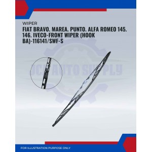 Front Wiper (Hook BA)-Fiat Bravo. Marea. Punto. Alfa Romeo 145. 146. Iveco-23 Inch-116141SWF-S