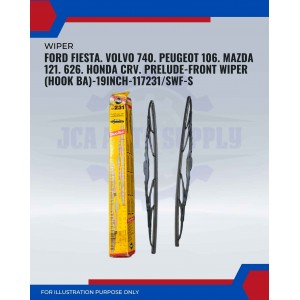 Front Wiper (Hook BA)-Ford Fiesta. Volvo 740. Peugeot 106. Mazda 121. 626. Honda CRV. Prelude-19 Inch-117231SWF-S