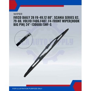 Front Wiper (Hook Big Pin)-Iveco daily 28 F8-49. 12 80”. Scania Series 82. 79/88. Volvo F406. F407. F4-24inch-130600/SWF-S