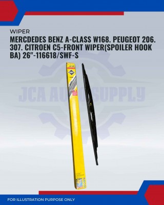 Front Wiper (Spoiler Hook BA)-Mercedes Benz A-class W168. Peugeot 206. 307. Citroen C5-26inch-116618/SWF-S