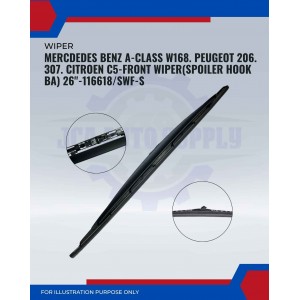 Front Wiper (Spoiler Hook BA)-Mercedes Benz A-class W168. Peugeot 206. 307. Citroen C5-26inch-116618/SWF-S Front Wiper (Spoiler Hook BA)-Mercedes Benz A-class W168. Peugeot 206. 307. Citroen C5-26inch-116618/SWF-S