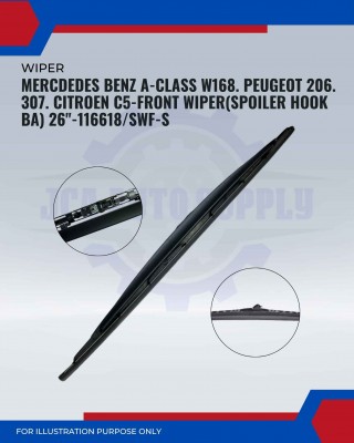 Front Wiper (Spoiler Hook BA)-Mercedes Benz A-class W168. Peugeot 206. 307. Citroen C5-26inch-116618/SWF-S