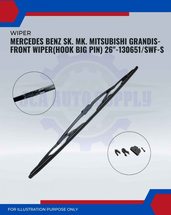 Front Wiper (Hook Big Pin)-Mercedes Benz SK. MK. Mitsubishi Grandis-26inch-130651/SWF-S Front Wiper (Hook Big Pin)-Mercedes Benz SK. MK. Mitsubishi Grandis-26inch-130651/SWF-S