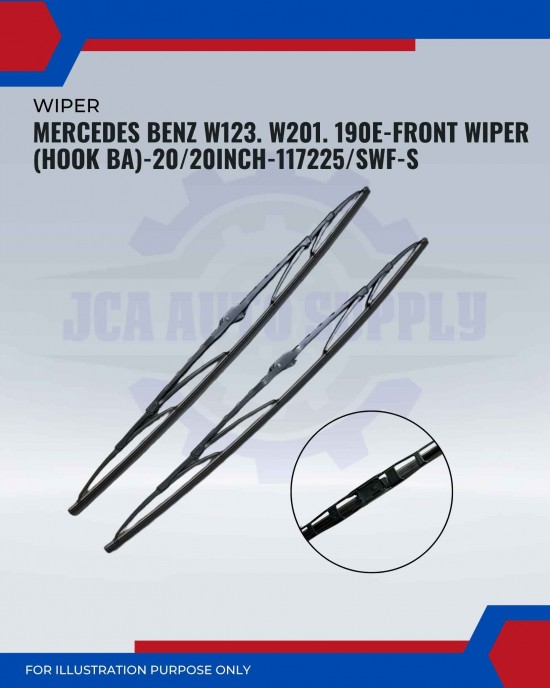 Front Wiper (Hook BA)-Mercedes Benz W123. W201. 190E-20/20 Inch-117225SWF-S