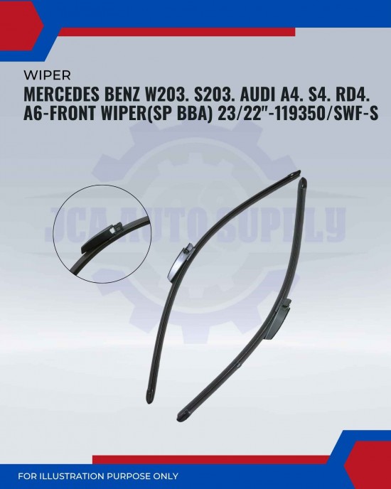 Front Wiper (SP BBA)-Mercedes Benz W203. S203. Audi A4. S4. RS4. A6-23/22inch-119350/SWF-S