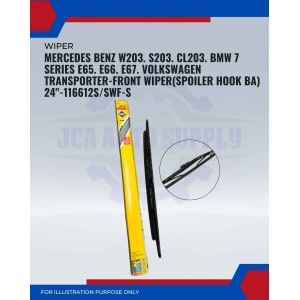 Front Wiper (Spoiler Hook BA)-Mercedes Benz W203. S203. CL203. BMW 7 Series E65. E66. E67. Volkswagen Transporter-24inch-116612s/SWF-S