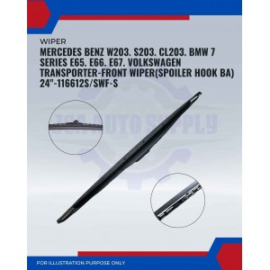 Front Wiper (Spoiler Hook BA)-Mercedes Benz W203. S203. CL203. BMW 7 Series E65. E66. E67. Volkswagen Transporter-24inch-116612s/SWF-S Front Wiper (Spoiler Hook BA)-Mercedes Benz W203. S203. CL203. BMW 7 Series E65. E66. E67. Volkswagen Transporter-24inch-116612s/SWF-S