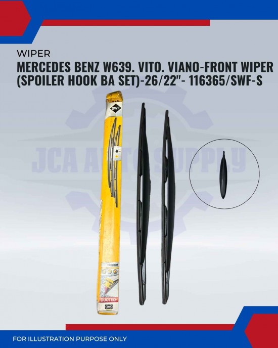 Front Wiper (Spoiler Hook BA Set)-Mercedes Benz W639. Vito. Viano-26/22inch-116365/SWF-S