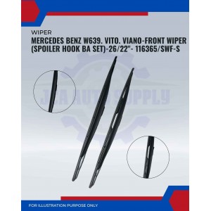 Front Wiper (Spoiler Hook BA Set)-Mercedes Benz W639. Vito. Viano-26/22inch-116365/SWF-S Front Wiper (Spoiler Hook BA Set)-Mercedes Benz W639. Vito. Viano-26/22inch-116365/SWF-S