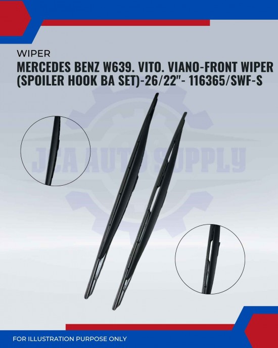 Front Wiper (Spoiler Hook BA Set)-Mercedes Benz W639. Vito. Viano-26/22inch-116365/SWF-S