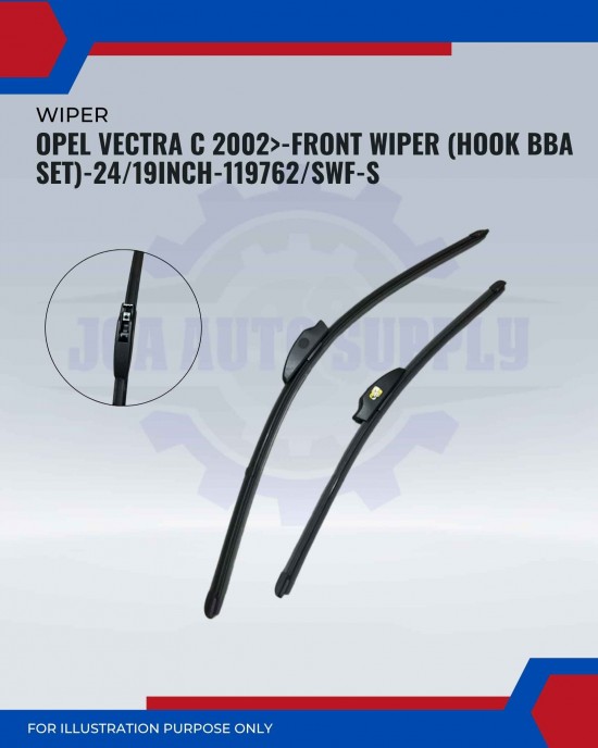 Front Wiper (Hook BBA Set)-Opel Vectra C 2002-24/19 Inch-119762/SWF-S Front Wiper (Hook BBA Set)-Opel Vectra C 2002-24/19 Inch-119762/SWF-S