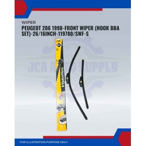 Front Wiper (Hook BBA Set)-Peugeot 206 1998-26/16 Inch-119780/SWF-S