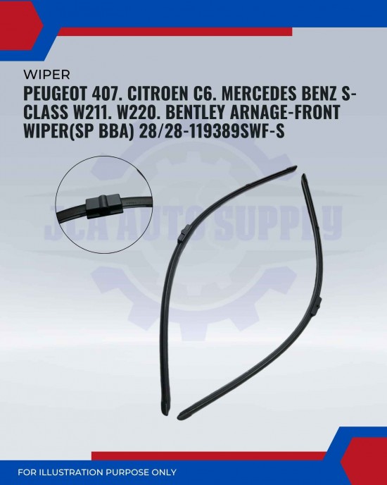 Front Wiper (SP BBA)-Peugeot 407 All 2004. Citroen C6. Mercedes Benz W211-28/28inch-119389/SWF-S
