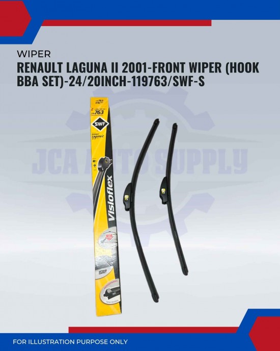 Front Wiper (Hook BBA Set)-Renault Laguna II 2001-24/20 Inch-119763/SWF-S