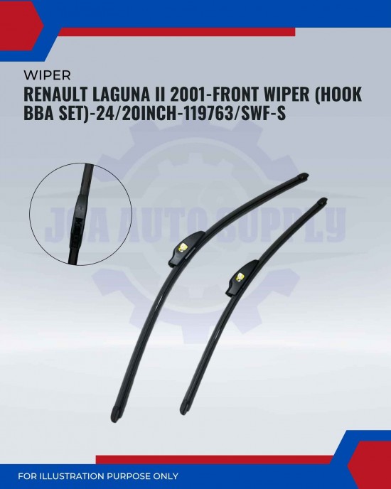 Front Wiper (Hook BBA Set)-Renault Laguna II 2001-24/20 Inch-119763/SWF-S