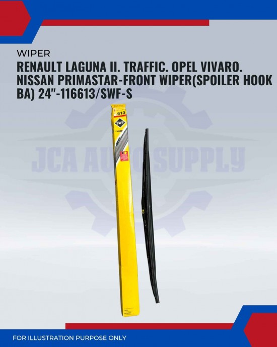 Front Wiper (Spoiler Hook BA)-Renault Laguna II. Traffic. Opel Vivaro. Nissan Primastar-24inch-116613/SWF-S