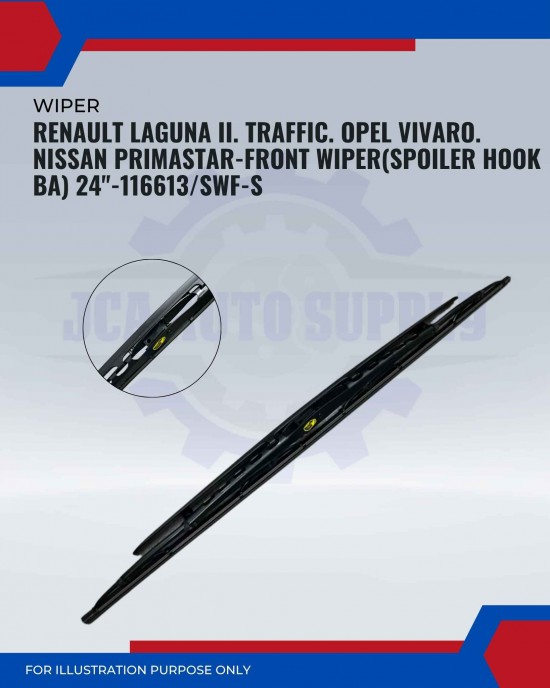 Front Wiper (Spoiler Hook BA)-Renault Laguna II. Traffic. Opel Vivaro. Nissan Primastar-24inch-116613/SWF-S