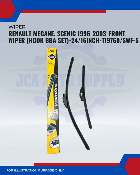 Front Wiper (Hook BBA Set)-Renault Megane Scenic 1996-2003-24/16 Inch-119760/SWF-S