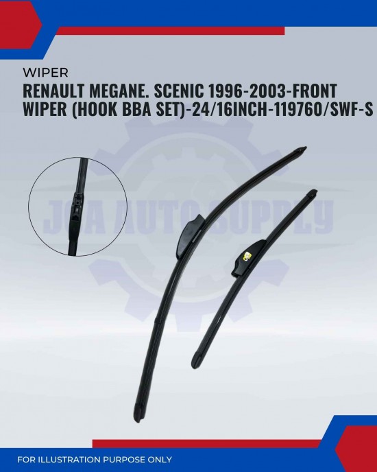 Front Wiper (Hook BBA Set)-Renault Megane Scenic 1996-2003-24/16 Inch-119760/SWF-S