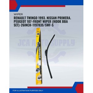 Front Wiper (Hook BBA Set)-Renault Twingo 1993. Nissan Primera. Peugeot 107-26 Inch-119783S/SWF-S