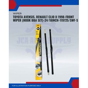 Front Wiper (Hook BBA Set)-Toyota Avensis. Renault Clio II 1998-24/18 Inch-119725/SWF-S