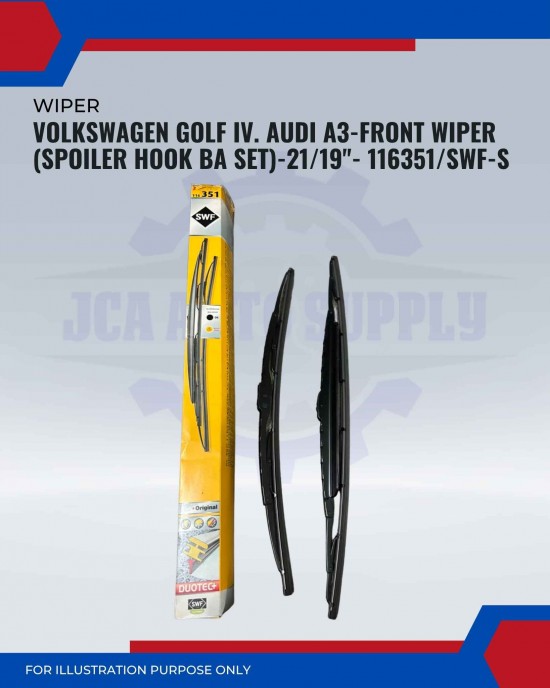 Front Wiper (Spoiler Hook BA Set)-Volkswagen Golf IV. Audi A3-21/19inch-116351/SWF-S