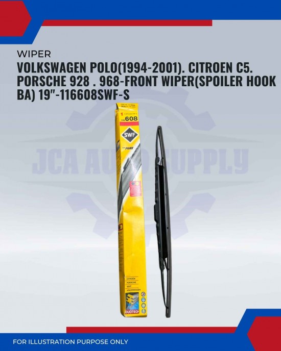 Front Wiper (Spoiler Hook BA)-Volkswagen Polo. Citroen C5. Porsche 928. 968-19inch-116608/SWF-S Front Wiper (Spoiler Hook BA)-Volkswagen Polo. Citroen C5. Porsche 928. 968-19inch-116608/SWF-S