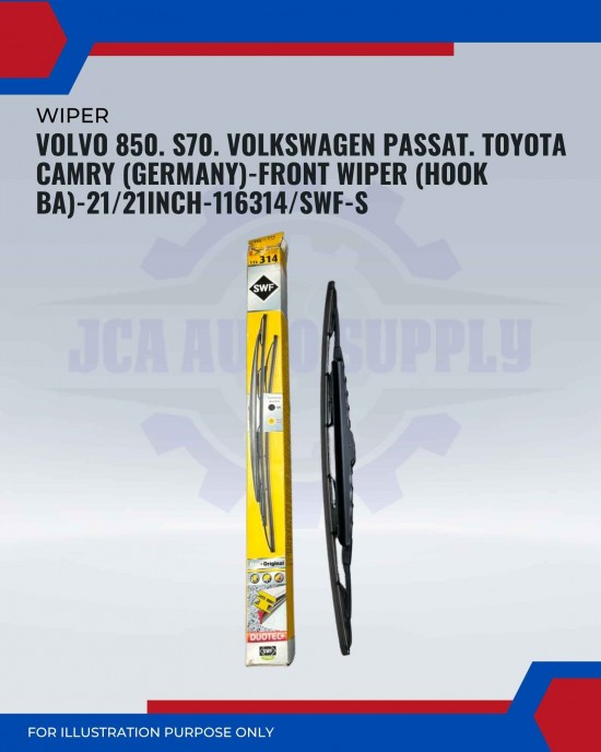 Front Wiper (Hook BA)-Volvo 850. S70. Volkswagen Passat. Toyota Camry (Germany)-21/21 Inch-116314SWF-S Front Wiper (Hook BA)-Volvo 850. S70. Volkswagen Passat. Toyota Camry (Germany)-21/21 Inch-116314SWF-S