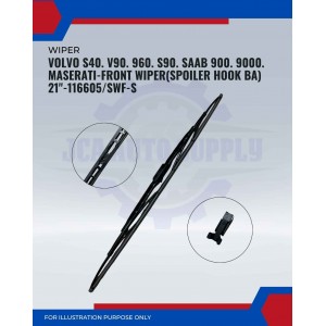 Front Wiper (Spoiler Hook BA)-Volvo S40. V90. 960. S90. SAAB 900. 9000. Maserati-21inch-117605/SWF-S