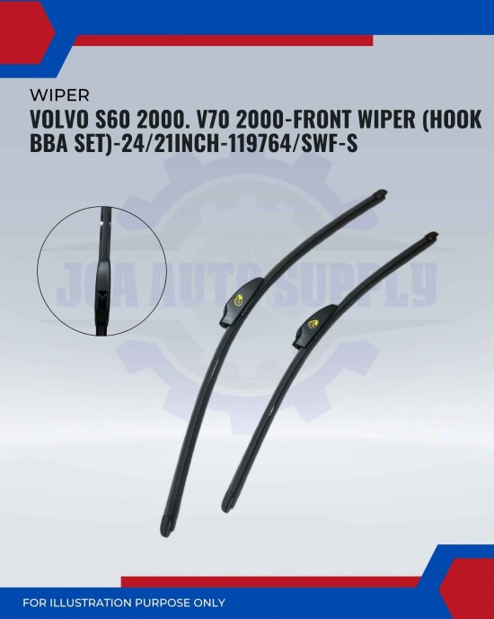 Front Wiper (Hook BBA Set)-Volvo S60 2000. V70 2000-24/21 Inch-119764/SWF-S