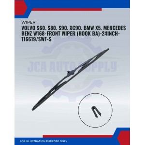 Front Wiper (Hook BA)-Volvo S60. S80. S90. XC90. BMW X5. Mercedes Benz W168-24 Inch-116619SWF-S Front Wiper (Hook BA)-Volvo S60. S80. S90. XC90. BMW X5. Mercedes Benz W168-24 Inch-116619SWF-S