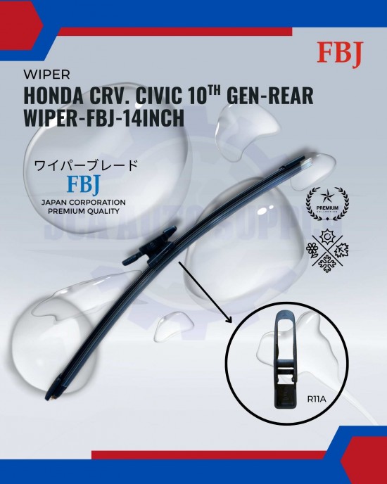Showing image for Honda CRV. Civic 10TH Gen-Rear Wiper-FBJ-14inch Honda CRV. Civic 10TH Gen-Rear Wiper-FBJ-14inch WIPER-WIPER TANK MOTOR-WIPER NOZZLE image