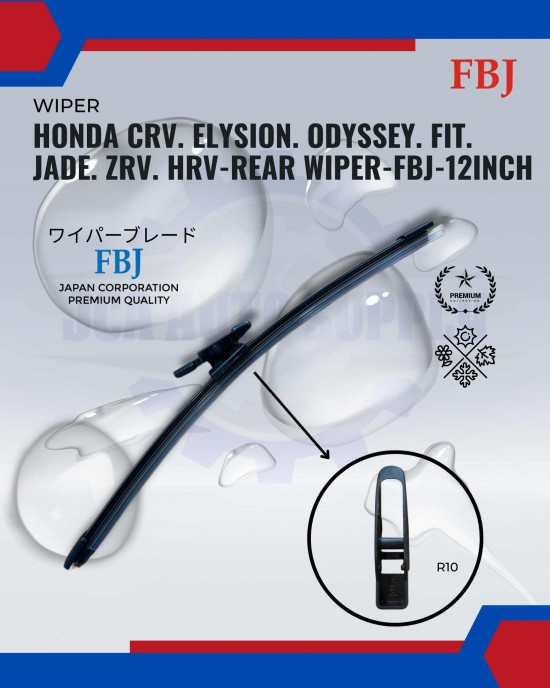 Showing image for Honda CRV. Elysion. Odyssey. Fit. Jade. ZRV. HRV-Rear Wiper-FBJ-12inch Honda CRV. Elysion. Odyssey. Fit. Jade. ZRV. HRV-Rear Wiper-FBJ-12inch WIPER-WIPER TANK MOTOR-WIPER NOZZLE image