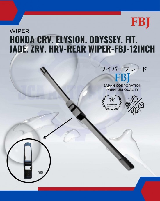 Showing image for Honda CRV. Elysion. Odyssey. Fit. Jade. ZRV. HRV-Rear Wiper-FBJ-12inch Honda CRV. Elysion. Odyssey. Fit. Jade. ZRV. HRV-Rear Wiper-FBJ-12inch WIPER-WIPER TANK MOTOR-WIPER NOZZLE image