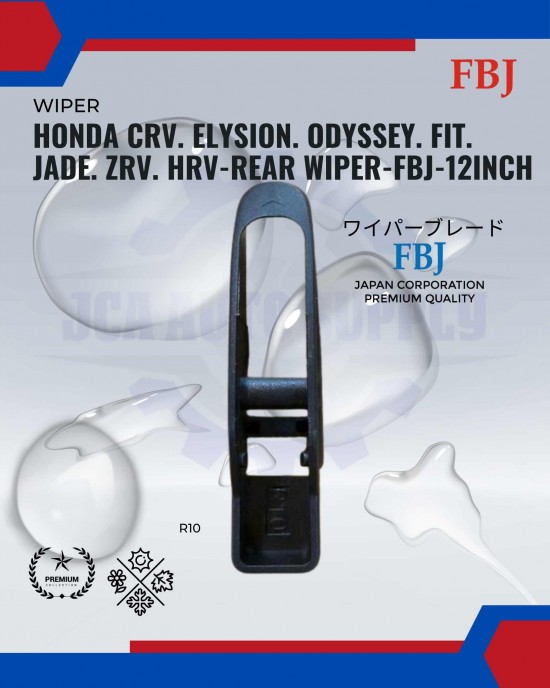 Showing image for Honda CRV. Elysion. Odyssey. Fit. Jade. ZRV. HRV-Rear Wiper-FBJ-12inch Honda CRV. Elysion. Odyssey. Fit. Jade. ZRV. HRV-Rear Wiper-FBJ-12inch WIPER-WIPER TANK MOTOR-WIPER NOZZLE image