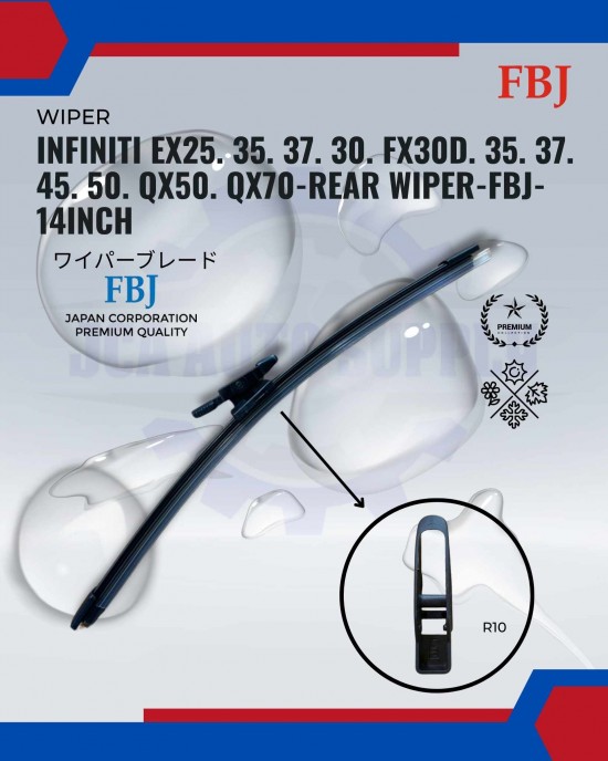Infiniti EX25. 35. 37. 30. FX30D. 35. 37. 45. 50. QX50. QX70-Rear Wiper-FBJ-14inch WIPER-WIPER TANK MOTOR-WIPER NOZZLE image