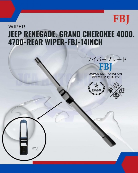 Showing image for Jeep Renegade. Grand Cherokee 4000. 4700-Rear Wiper-FBJ-14inch Jeep Renegade. Grand Cherokee 4000. 4700-Rear Wiper-FBJ-14inch WIPER-WIPER TANK MOTOR-WIPER NOZZLE image