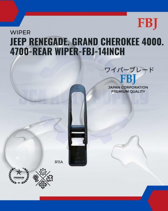 Showing image for Jeep Renegade. Grand Cherokee 4000. 4700-Rear Wiper-FBJ-14inch Jeep Renegade. Grand Cherokee 4000. 4700-Rear Wiper-FBJ-14inch WIPER-WIPER TANK MOTOR-WIPER NOZZLE image