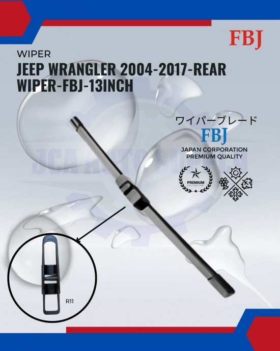 Jeep Wrangler 2004-2017-Rear Wiper-FBJ-13inch WIPER-WIPER TANK MOTOR-WIPER NOZZLE image