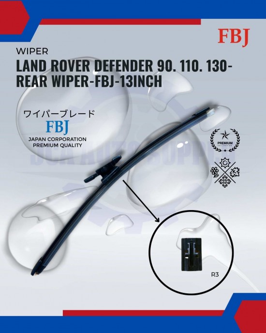 Showing image for Land Rover Defender 90. 110. 130-Rear Wiper-FBJ-13inch Land Rover Defender 90. 110. 130-Rear Wiper-FBJ-13inch WIPER-WIPER TANK MOTOR-WIPER NOZZLE image