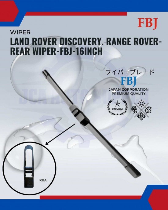 Showing image for Land Rover Discovery. Range Rover-Rear Wiper-FBJ-16inch Land Rover Discovery. Range Rover-Rear Wiper-FBJ-16inch WIPER-WIPER TANK MOTOR-WIPER NOZZLE image