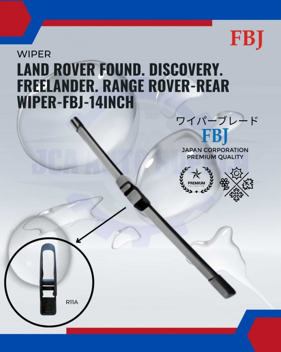 Showing image for Land Rover Found. Discovery. Freelander. Range Rover-Rear Wiper-FBJ-14inch Land Rover Found. Discovery. Freelander. Range Rover-Rear Wiper-FBJ-14inch WIPER-WIPER TANK MOTOR-WIPER NOZZLE image