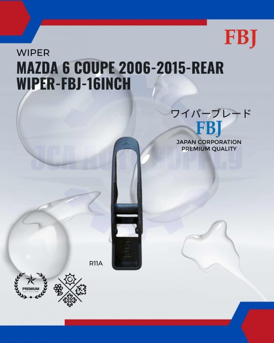 Showing image for Mazda 6 Coupe 2006-2015-Rear Wiper-FBJ-16inch Mazda 6 Coupe 2006-2015-Rear Wiper-FBJ-16inch WIPER-WIPER TANK MOTOR-WIPER NOZZLE image