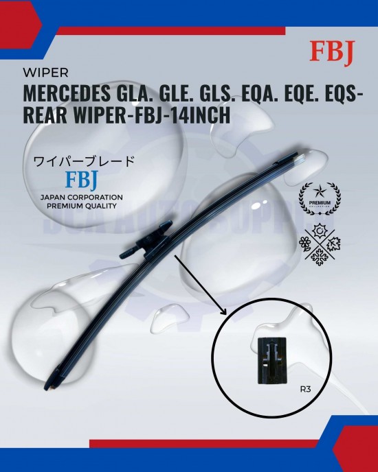Showing image for Mercedes GLA. GLE. GLS. EQA. EQE. EQS-Rear Wiper-FBJ-14inch Mercedes GLA. GLE. GLS. EQA. EQE. EQS-Rear Wiper-FBJ-14inch WIPER-WIPER TANK MOTOR-WIPER NOZZLE image