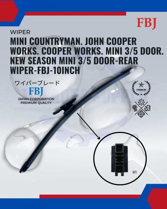 Showing image for Mini Countryman. John Cooper Works. Cooper Works. Mini 3/5 Door. New Season Mini 3/5 Door-Rear Wiper-FBJ-10inch Mini Countryman. John Cooper Works. Cooper Works. Mini 3/5 Door. New Season Mini 3/5 Door-Rear Wiper-FBJ-10inch WIPER-WIPER TANK MOTOR-WIPER NOZZLE image