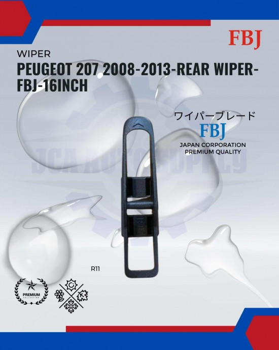 Showing image for Peugeot 207 2008-2013-Rear Wiper-FBJ-16inch Peugeot 207 2008-2013-Rear Wiper-FBJ-16inch WIPER-WIPER TANK MOTOR-WIPER NOZZLE image