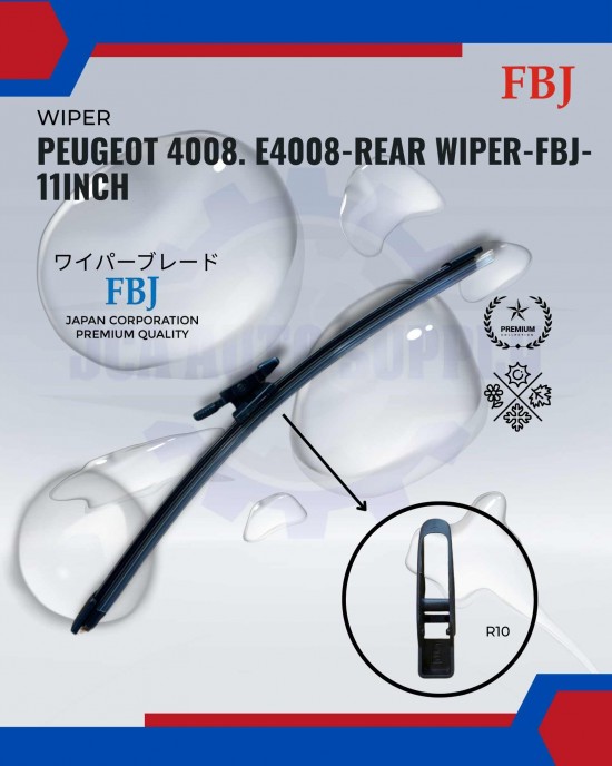 Showing image for Peugeot 4008. E4008-Rear Wiper-FBJ-10inch Peugeot 4008. E4008-Rear Wiper-FBJ-10inch WIPER-WIPER TANK MOTOR-WIPER NOZZLE image
