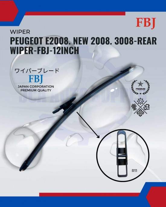 Showing image for Peugeot E2008. New 2008. 3008-Rear Wiper-FBJ-12inch Peugeot E2008. New 2008. 3008-Rear Wiper-FBJ-12inch WIPER-WIPER TANK MOTOR-WIPER NOZZLE image